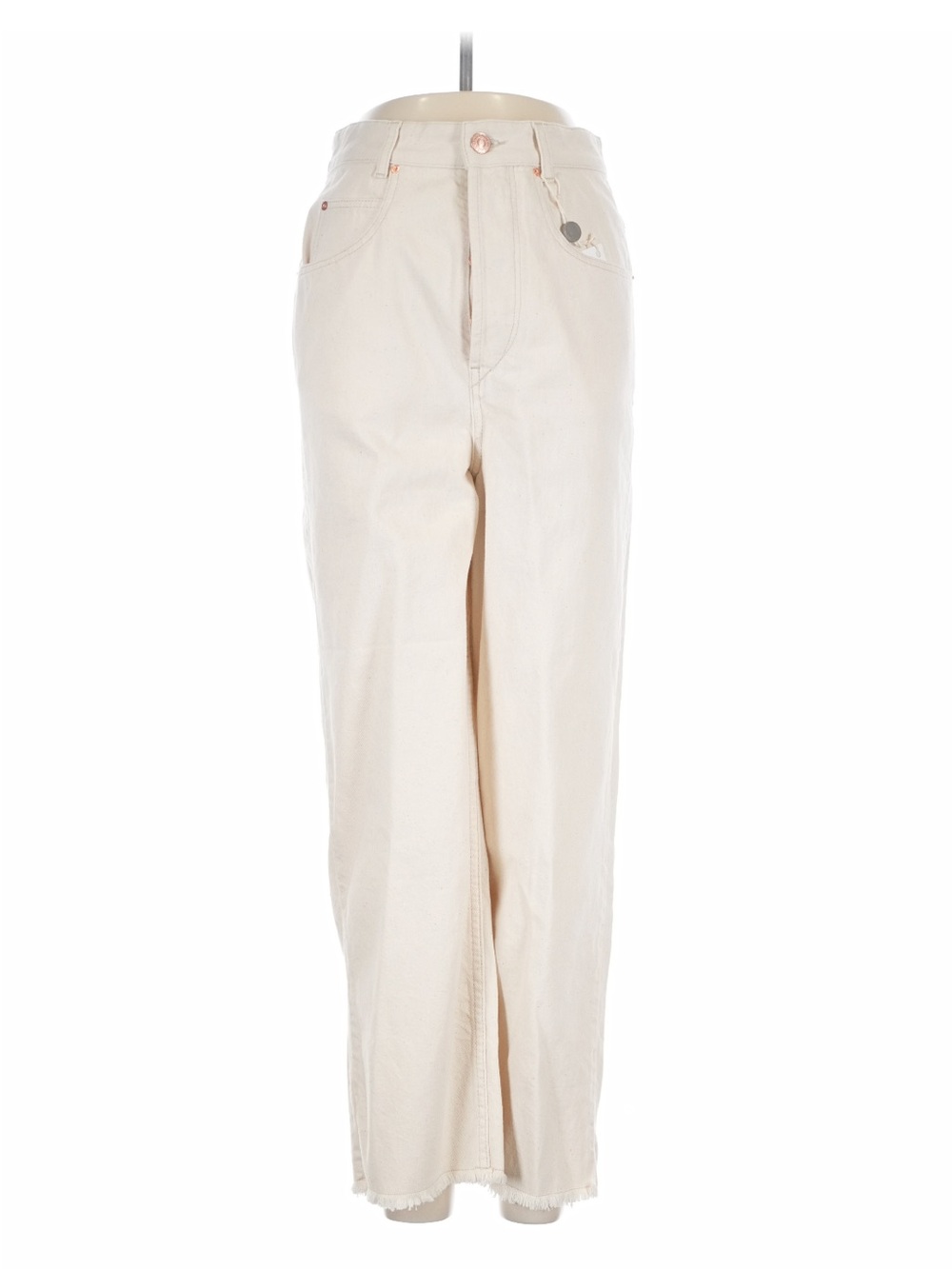 Isabel Marant Cream High-Rise Wide-Leg Jeans